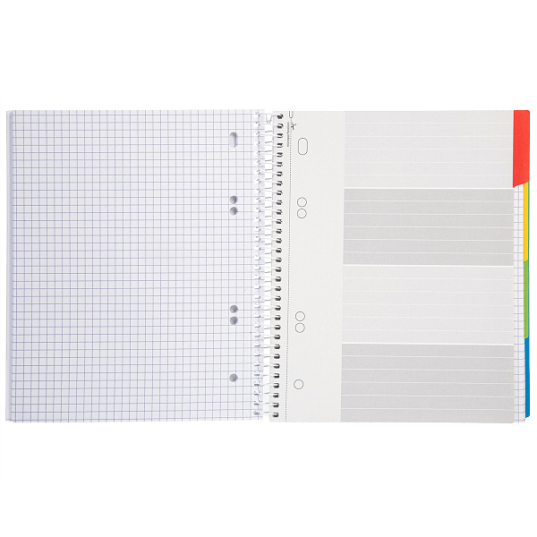 Тетрадь А5 120 л. тв. обл. на спирали Soft-touch-Цветочные сны 4 цв. разделителя перфорация ламин