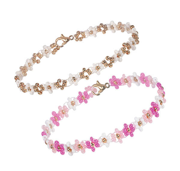 Набор для бисероплетения "Klart"  "Браслеты. Розовые цветы" 0.5 см