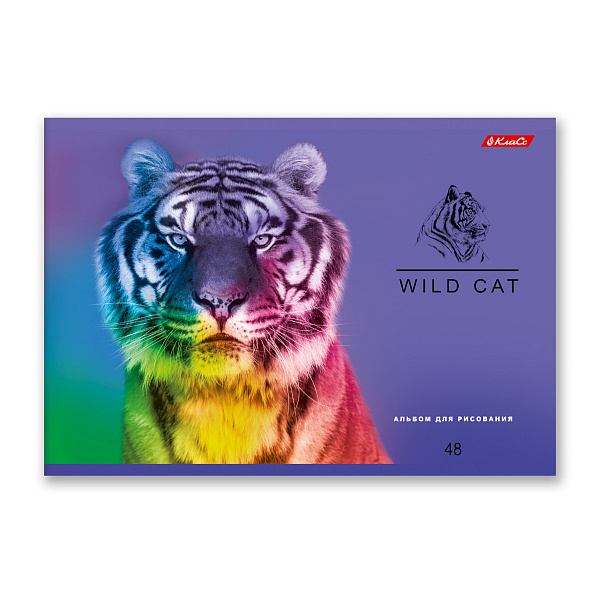 Альбом д/рис. 48 л. "Большие кошки"  100 г/м2  A4   29 х  20.5 см  на скобе  "Светоч"