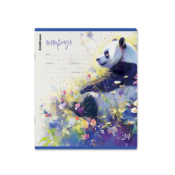 Тетрадь 24 листа в линию "Flower Panda" ErichKrause (в плёнке по 10 шт.)_MIX-PACK