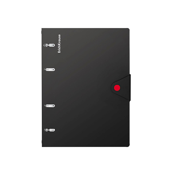Тетрадь 80 л. кл. пластиковая обложка на кольцах ErichKrause Accent, ассорти, А5, на кнопке