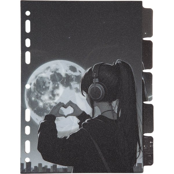 Разделитель листов "deVENTE. Silver Moon" A5 (160x210 мм) полипропилен 140 мкм, искрящаяся фактура, с рисунком, индивидуальная упаковка, 5 шт, индивидуальная упаковка