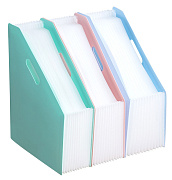 Лоток вертикальный Deli Macaron 13отд. складной для бумаг A4 ассорти полипропилен