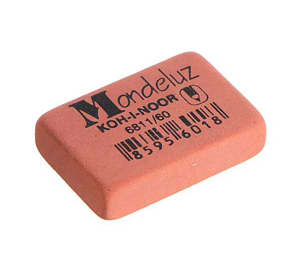Ластик каучук MONDELUZ 6811/60 31х21х8 мм, оранжевый, для карандашей НВ-6Н