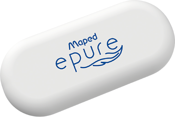 Ластик Maped EPURE овальной формы, белый, мягкий, в дисплее 