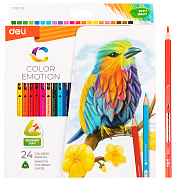 Карандаши 24 цв. Deli Color Emotion трехгран. липа коробка/европод.