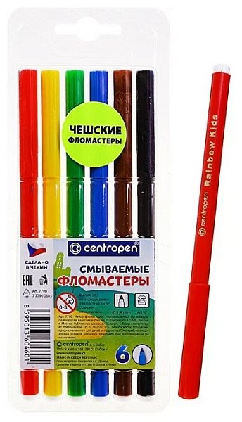 Набор фломастеров, 6 цв., с европодвесом,