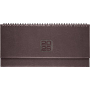 Планинг 2026 "deVENTE. Bravo" (294 ммx142 мм) 128 стр, бордовый, белая бумага 70 г/м², печать в 2 краски, твердая обложка из искусственной кожи с поролоном, отстрочка, термо тиснение, евро спираль, в термоусадочной пленке,