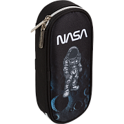 Пенал "deVENTE. NASA" 21x8x5 см, овальный для 50 предметов, с внутренним органайзером-створкой, плотный износостойкий полиэстер с водоотталкивающей пропиткой, на молнии