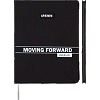 Дневник 1-11 кл. 48 л. "deVENTE. Moving Forward. Black"иск.кожа,аппликация,блок 80 г/м²  черный срез