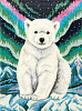 Алмазная мозаика 30*40 "ФРЕЯ" на подрамнике "Полярный мишка"