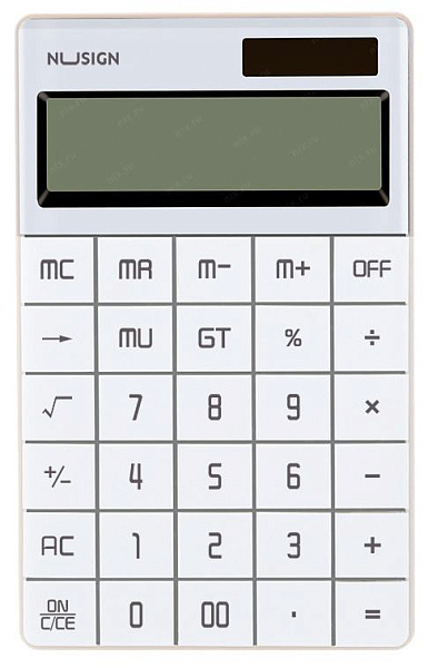 Калькулятор 12 разр., Deli Nusign белый 