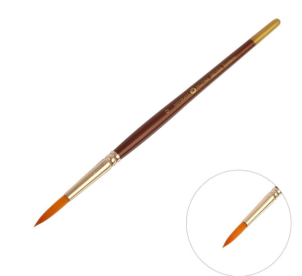 Кисть синтетика круглая № 9 (4,5 мм) Decola 