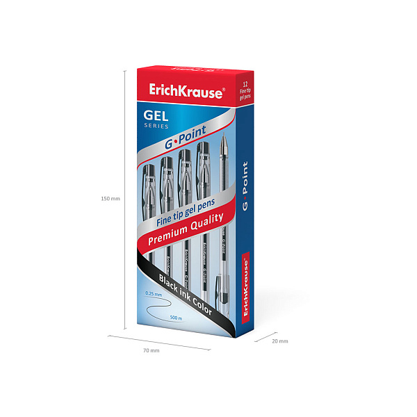 Ручка гелевая 0,38 мм ErichKrause G-Point ЧЕРНАЯ