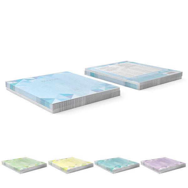 Тетрадь 24 листа в клетку ErichKrause® Optima Rhombs ассорти, (в плёнке по 10 шт.)