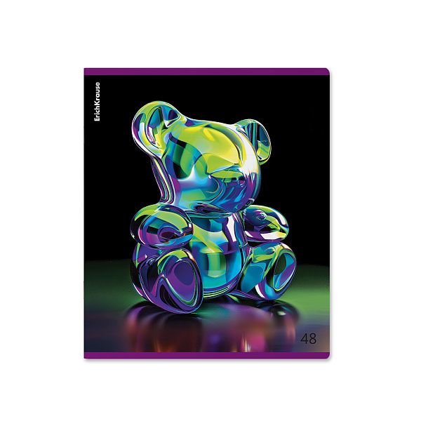 Тетрадь 48 л. кл. "Jelly Bear", металлизированная ламинация+твин-лак ErichKrause _MIX-PACK