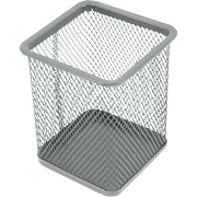 Стакан для пишущих принадлежностей "deVENTE" 8x8x9,8 см, квадратный, сетчатая металлическая, серая