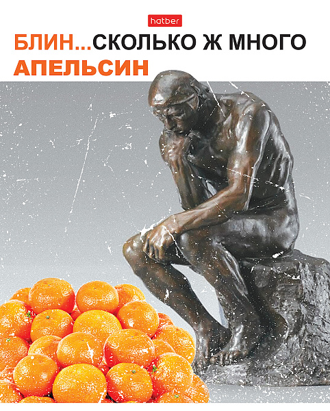 Тетрадь 96 листов в клетку "Даёшь апельсин!"- Выпуск №2 65г/кв.м на скобе мат.ламин.