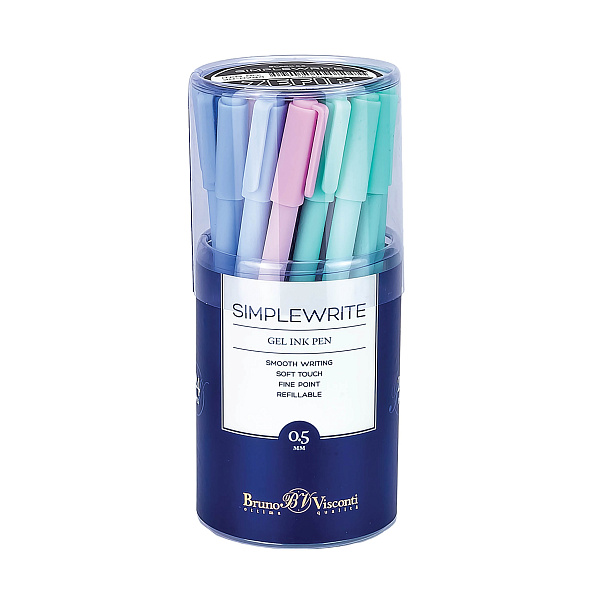 Ручка гелевая 0,5 мм SimpleWrite ZEFIR, ЧЕРНАЯ (3 цвета корпуса)