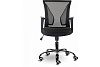Кресло BRABIX "Wings MG-304", пластик черный, хром, сетка, черное