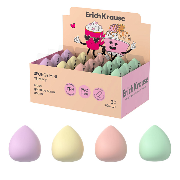 Ластик ErichKrause Sponge Mini Yummy (в коробке по 30  шт.)