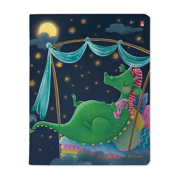 Тетрадь 48 л. кл. "ВОЛШЕБНЫЕ ДРАКОНЫ" 5 ВИДОВ