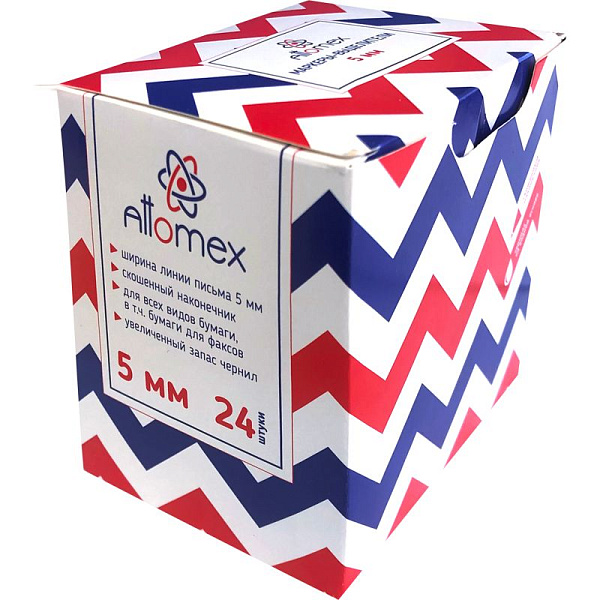 Маркер-текстовыделитель 1-5 мм "Attomex" Оранжевый,, плоский корпус, скошенный наконечник. в карт.кор.