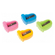Точилка, ПЛАСТИЛИНОВАЯ КОЛЛЕКЦИЯ, пластиковая, 1 отверстие, цв. ассорти, пластиковый стакан арт. ед.изм.Штуки