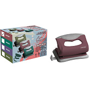 Дырокол на 10 л. "deVENTE. Marandi" пыльная роза, пластиковый с каучуковой вставкой, с линейкой