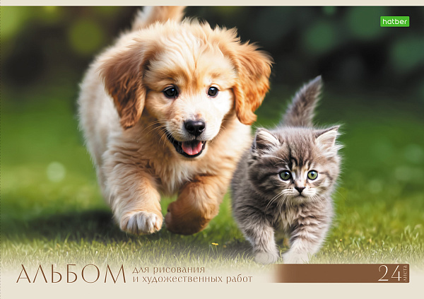 Альбом для рисования 24 листа "Хвостатые истории" - "ECO" А4ф на скобе 5 диз.в блоке