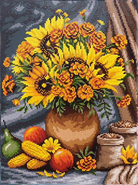 Алмазная мозаика 30*40 "ФРЕЯ" на подрамнике "Летнее изобилие"