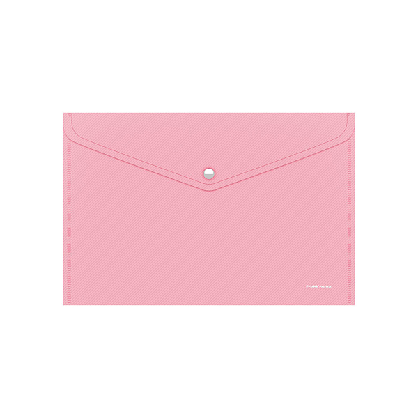 Папка-конверт на кнопке пластиковая ErichKrause® Diagonal Pastel, A4, непрозрачный, ассорти (в пакете по 24 шт.)