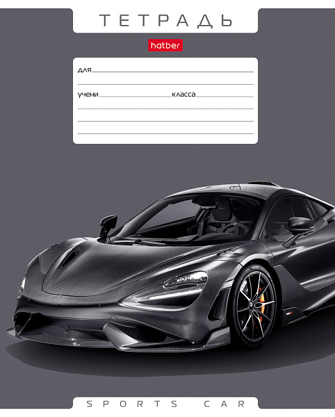 Тетрадь 12 листов в узкую линию "Авторалли" 65г/кв.м на скобе 5 диз.в блоке скругл.углы