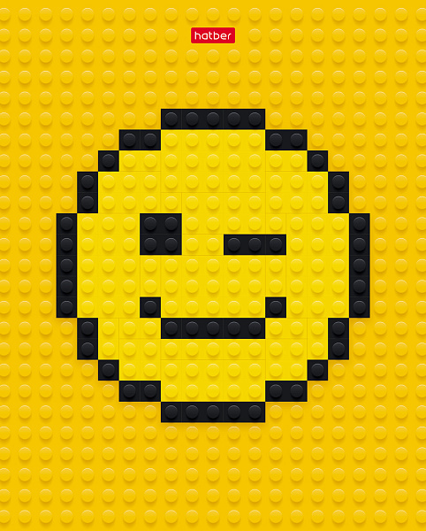 Тетрадь 48 листов в клетку "Лего-SMILE!" 60-65г/кв.м на скобе Обл. мел.картон 5 диз.в блоке скругл.углы