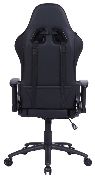 Кресло игровое Cactus CS-CHR-0099BLR с RGB-подсветкой черный/красный эко.кожа с подголов. крестов. с