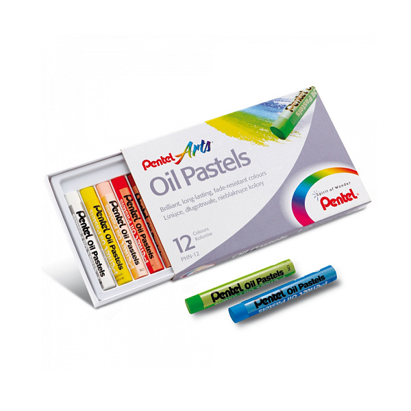 Пастель масляная 12 цв. "Pentel" в картоне