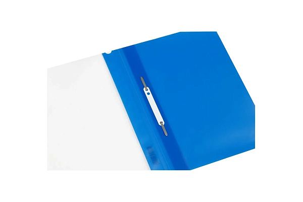 Скоросшиватель А4 с верх. прозр. листом, 140/180 мкм, синий, Стамм