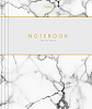 Тетрадь на кольцах 120 л. "Marble white" А5ф на 4-х кольцах с круглым корешком глянц. ламин. в индив.упак.