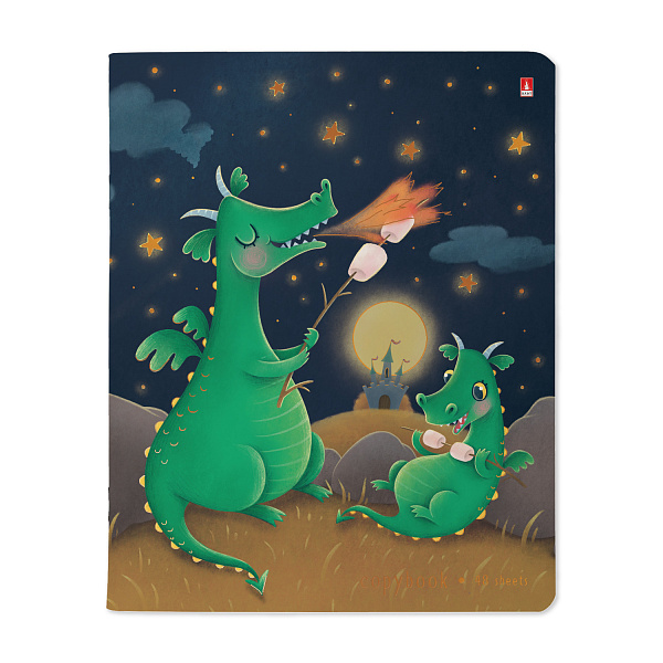 Тетрадь 48 л. кл. "ВОЛШЕБНЫЕ ДРАКОНЫ" 5 ВИДОВ