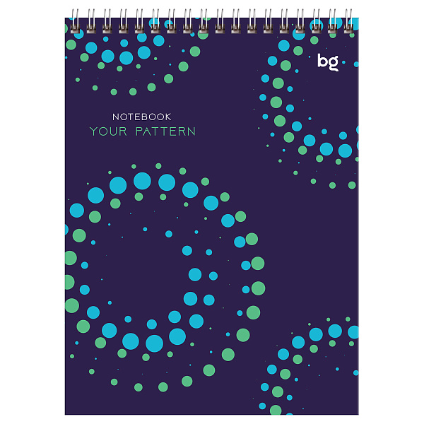 Блокнот А5, 40 листов на гребне, BG "Your pattern", мягкая обложка мелованный картон, 60 г/кв.м