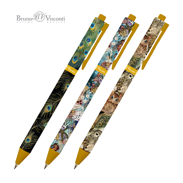 Ручка шариковая автомат 0,38 мм "FAUNA" СИНЯЯ