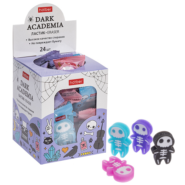 Ластик Hatber "Dark Academia", PVC, ассорти