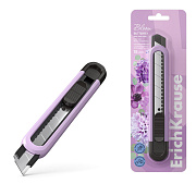 Нож канцелярский 18 мм ErichKrause Butterfly Pastel Bloom, с автоматической фиксацией лезвия, ассорти (в блистере по 1 шт.)