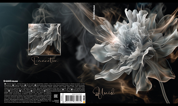 Тетрадь 48 л. кл. "Fluid", ламинация soft-touch+выборочный УФ-л ErichKrause 