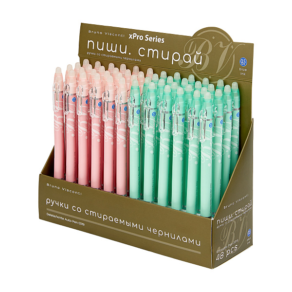 Ручка со стираемыми чернилами "DeleteSlimClick.xPro" Zefir 0.5 ММ, СИНЯЯ (2 ЦВЕТА КОРПУСА) 