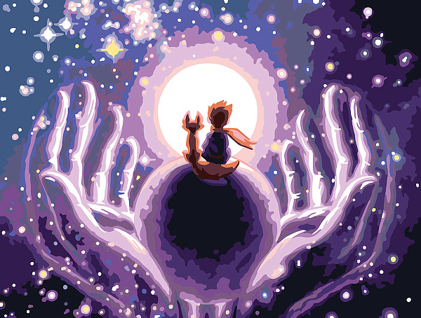 Картина по номерам 40*30 со светодиодами "Маленькая вселенная" "ФРЕЯ"