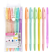 Набор ручек шариковых "deVENTE. Pastel" 06 шт, d=0,7 мм, с полупрозрачным корпусом в пастельных тонах, сменный стержень, в пластиковом блистере, цвет чернил во всех ручках - синий