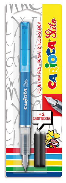 Ручка перьевая Carioca Stilo +2 картриджа, корпус ассорти