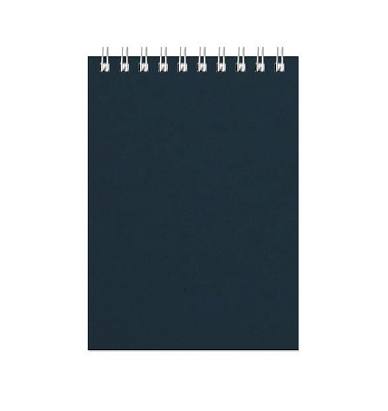 Блокнот А6 (99 х 136 мм) 32л.кл.на гребне Синяя,обл.дизайнерский картон,блок офсет