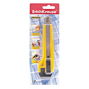 Нож канцелярский 18 мм ErichKrause Universal auto-lock блистер желтый
